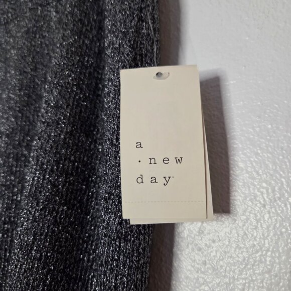 Womens Silver Metallic Midi Skirt XXL A New Day Elastic Waist Side Slit - Picture 6 of 7